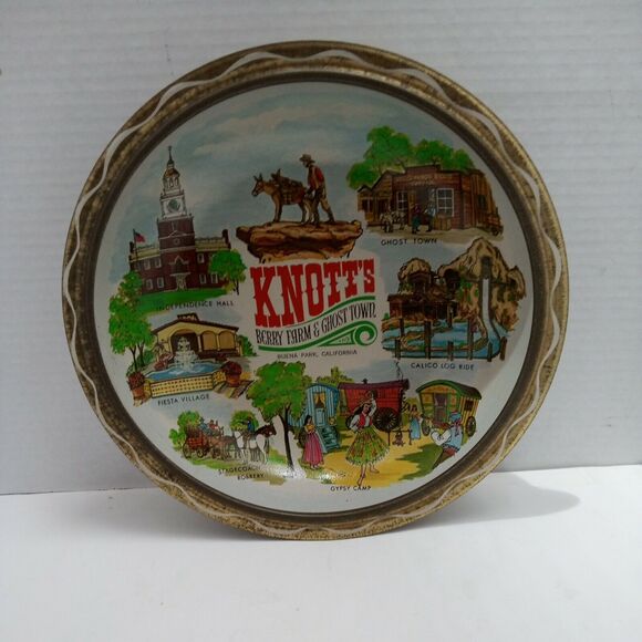 Vintage Knott's Berry Farm & Ghost Town 10 1/4" Tin Bowl